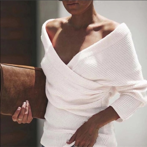 Anthropologie Sweaters - Anthropologie Ivory Tessa Wrap Sweater White